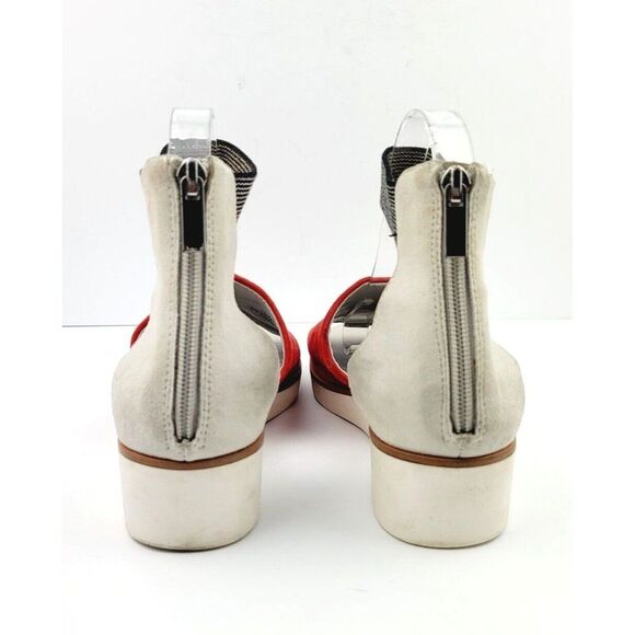 Lori‎ Goldstein Suede Red/White Sandals - Size 7.5 - Picture 6 of 8
